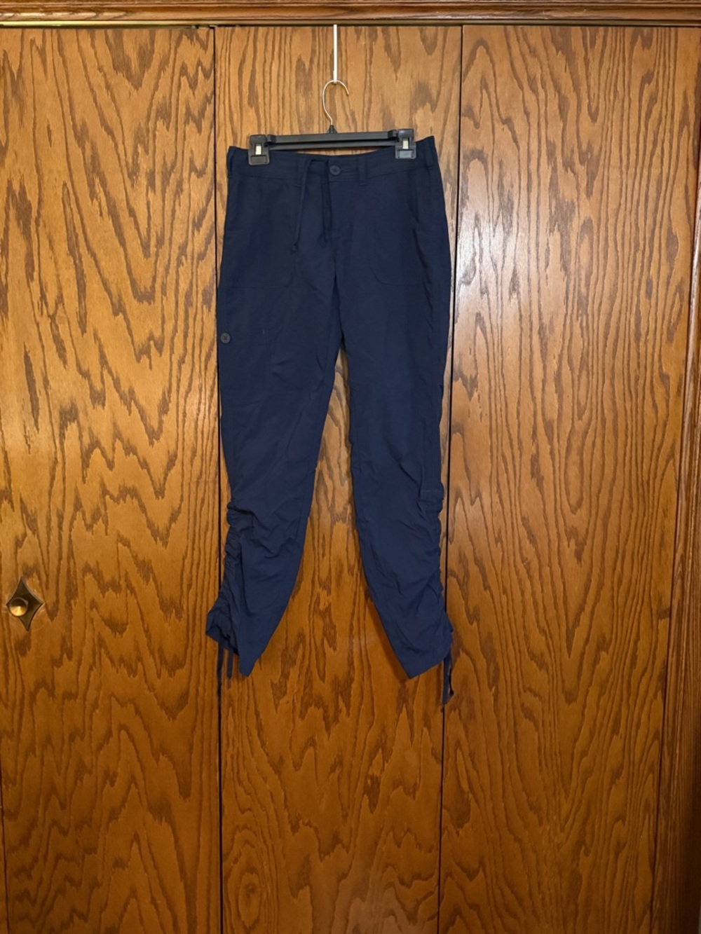 North Face Cargo Hiking Pants Women’s 4 Navy Ruched Hem Outdoor Travel